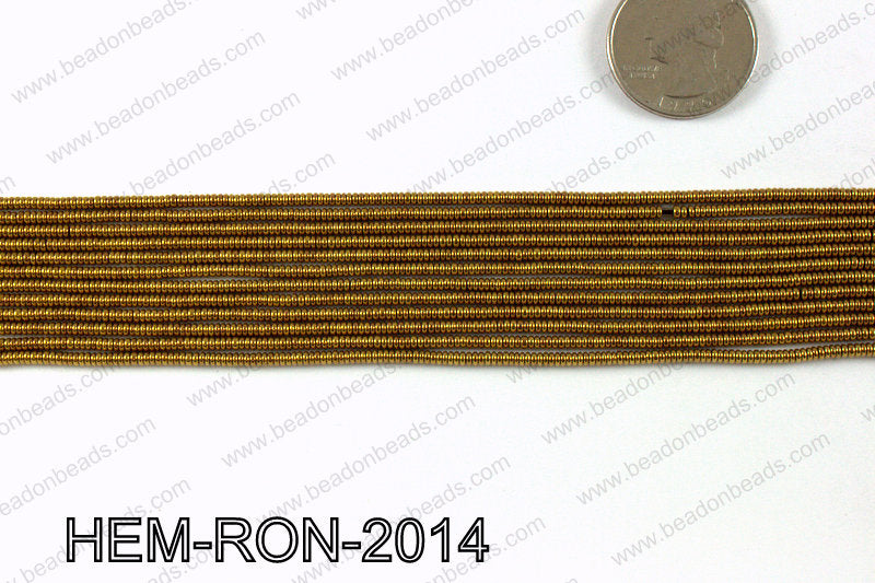 Metallic coated hematite 2x1mm HEM-RON-2014