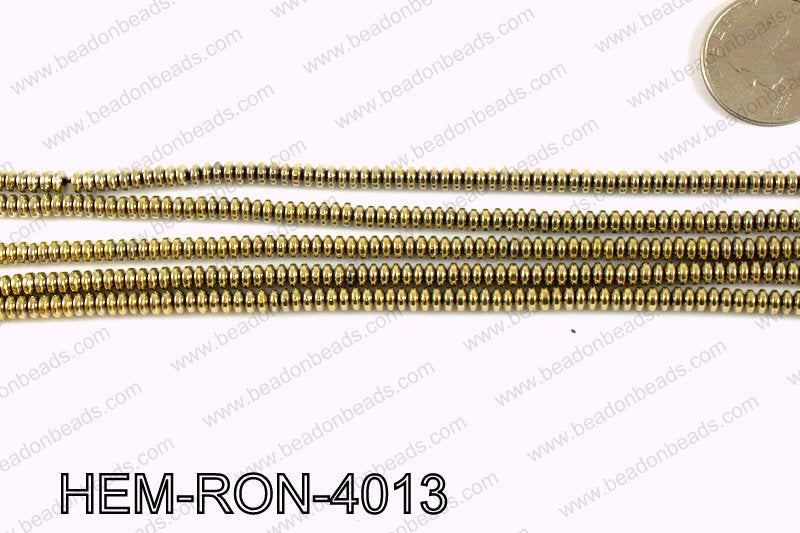 Metallic coated hematite 4x2mm HEM-RON-4013