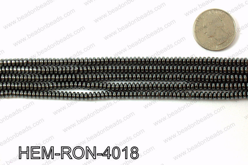 Metallic coated hematite 4x2mm HEM-RON-4018