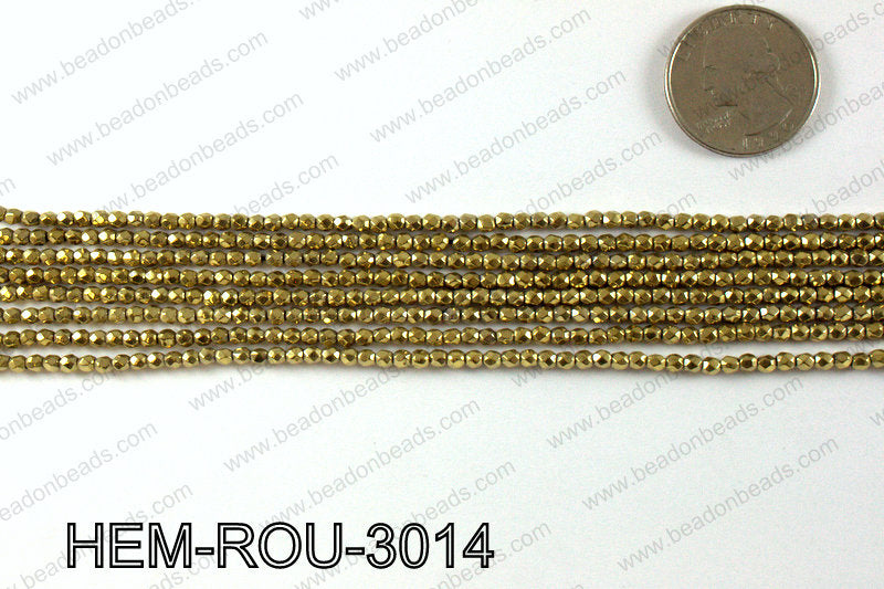 Metallic coated hematite 3x3mm HEM-ROU-3014