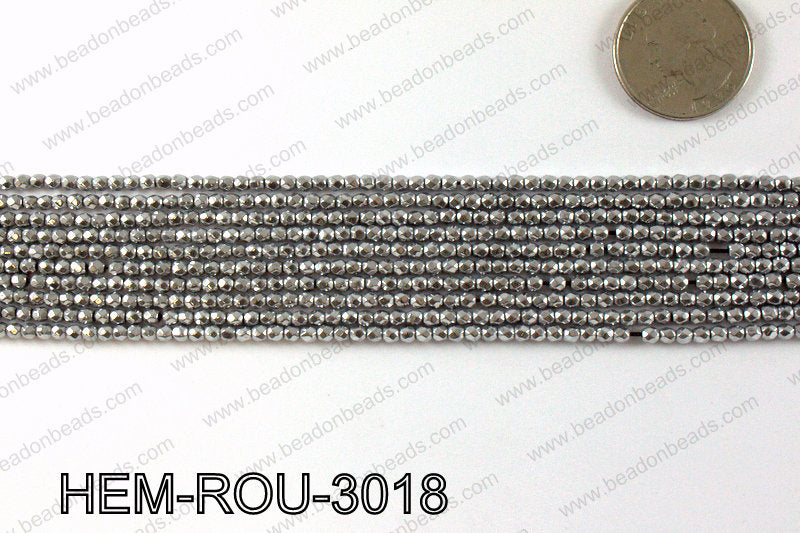 Metallic coated hematite 3x3mm HEM-ROU-3018