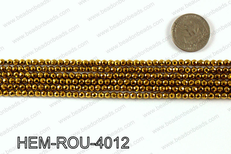 Metallic coated hematite 4x4mm HEM-ROU-4012