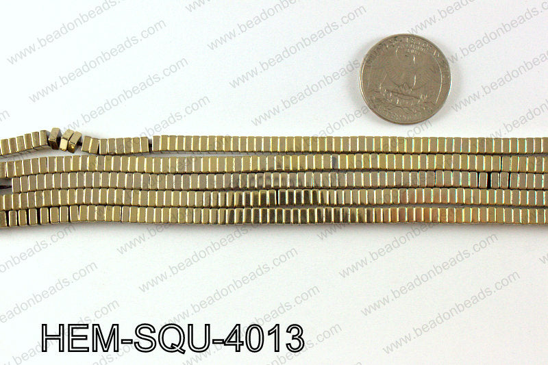 Metallic coated hematite 4x2mm HEM-SQU-4013