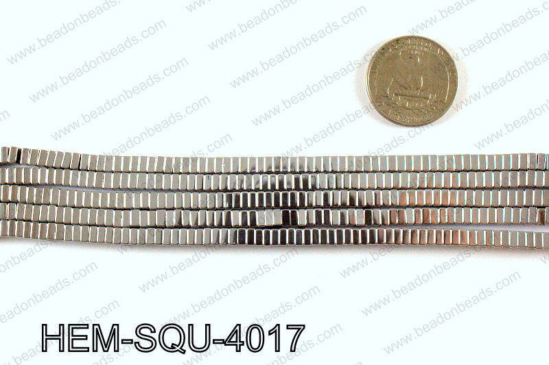 Metallic coated hematite 4x2mm HEM-SQU-4017