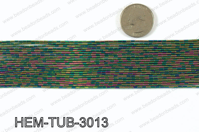 Metallic coated hematite 3x1mm HEM-TUB-3013