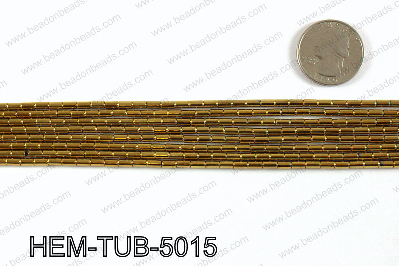 Metallic coated hematite 5x3mm HEM-TUB-5015