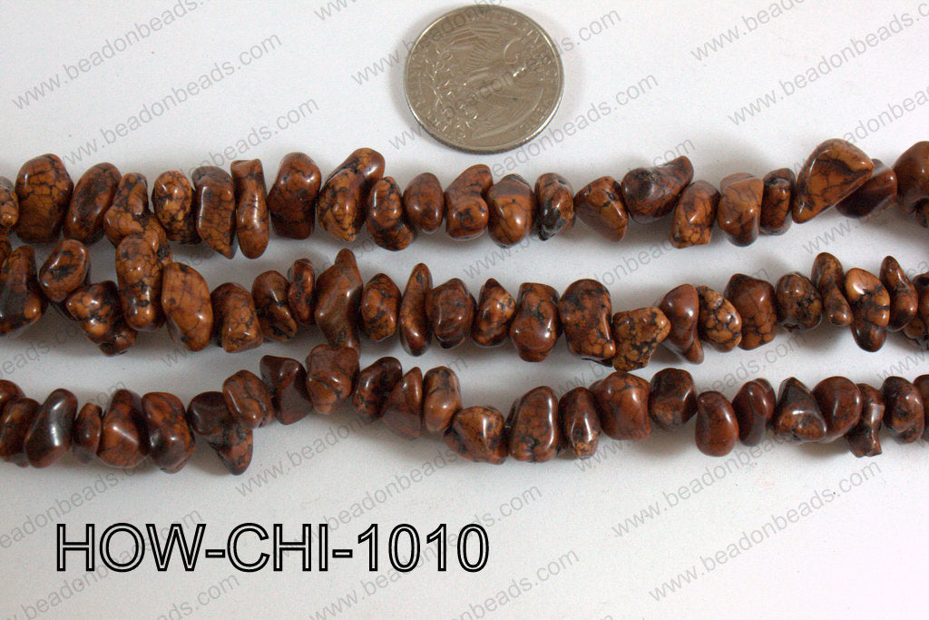 Howlite Chips Brown 5x10mm HOW-CHI-1010