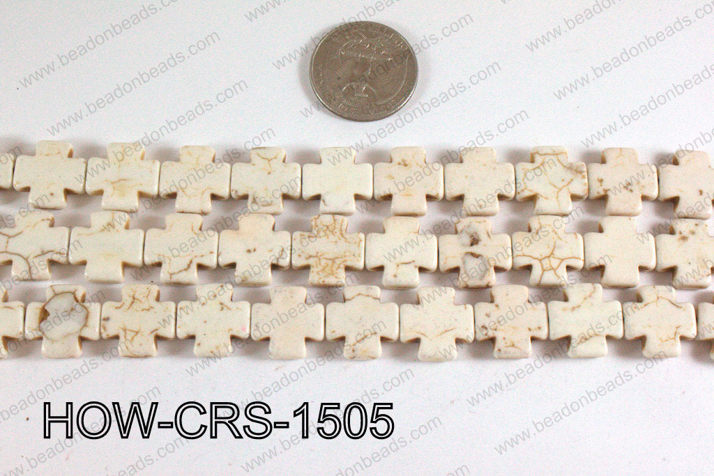 Howlite Cross White 15X15mm HOW-CRS-1505