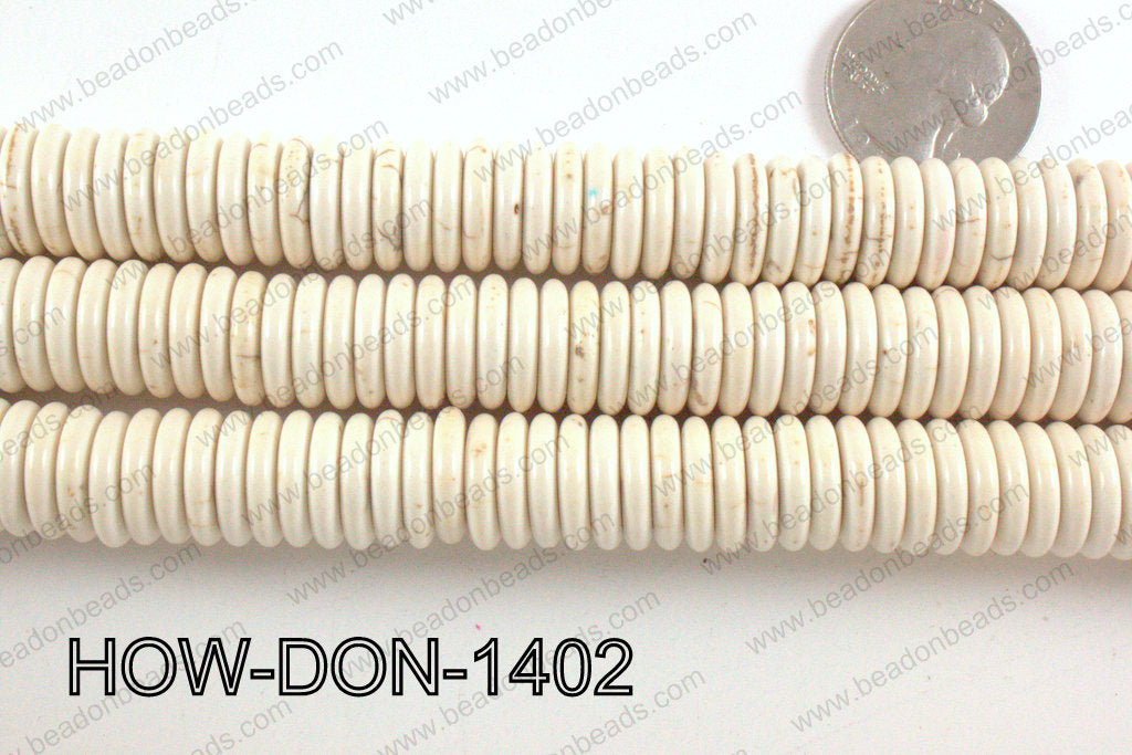 howlite donut shaped cream 14mm HOW-DON-1402