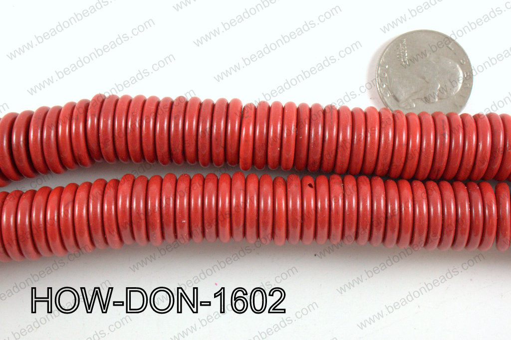 howlite donut shaped red 16mm HOW-DON-1602