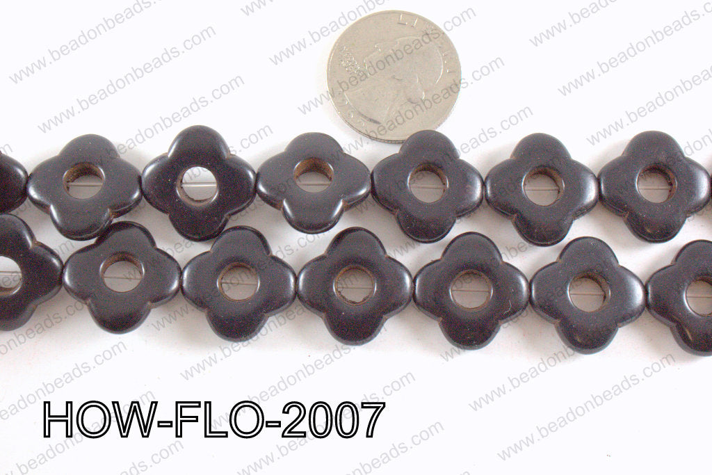 howlite flower black 20mm HOW-FLO-2007