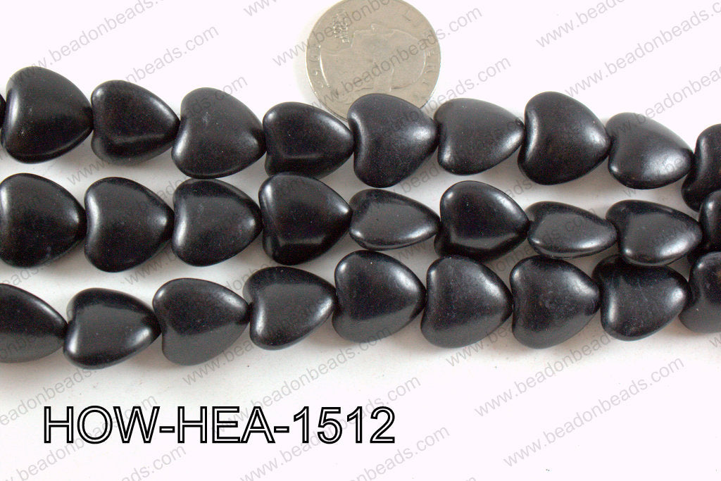 Howlite Heart Black 16mm HOW-HEA-1512