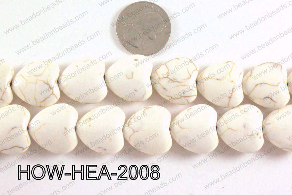 Howlite Heart White 20x20mm HOW-HEA-2008