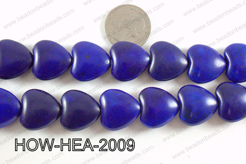 Howlite Heart Dark Blue 20x20mm HOW-HEA-2009