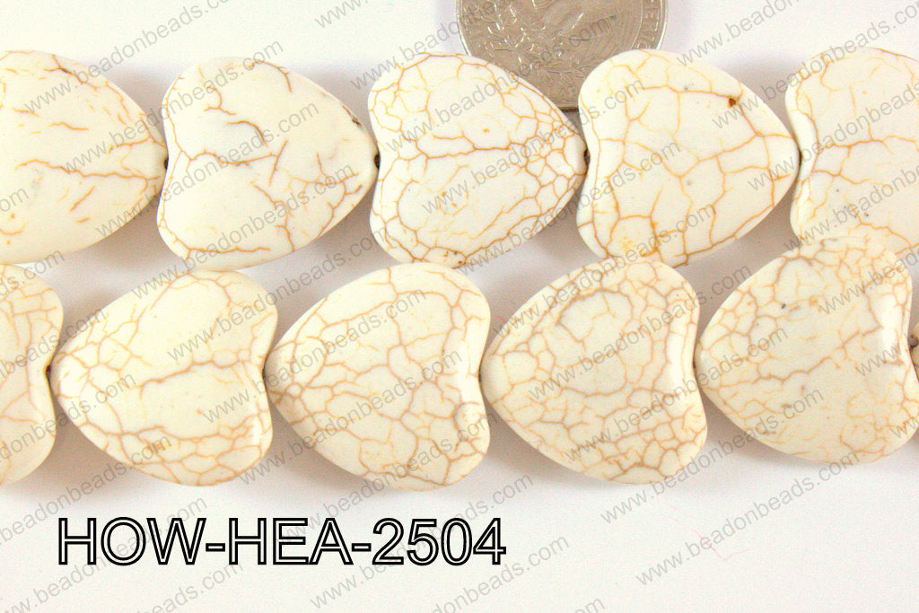 Howlite Heart 25mm White HOW-HEA-2504