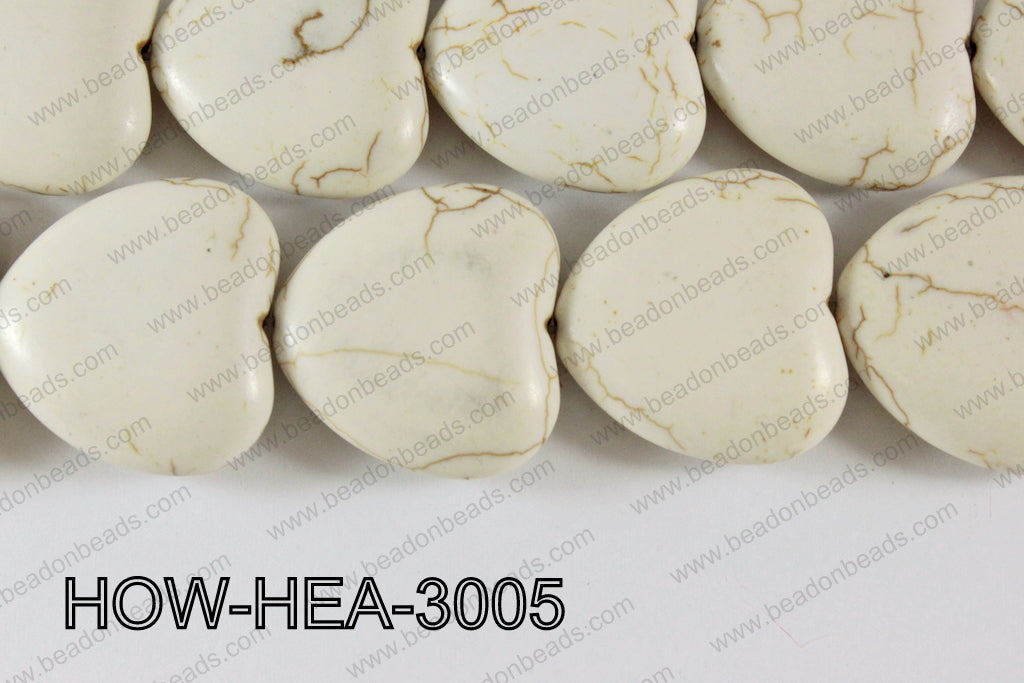 Howlite Heart 30mm HOW-HEA-3005