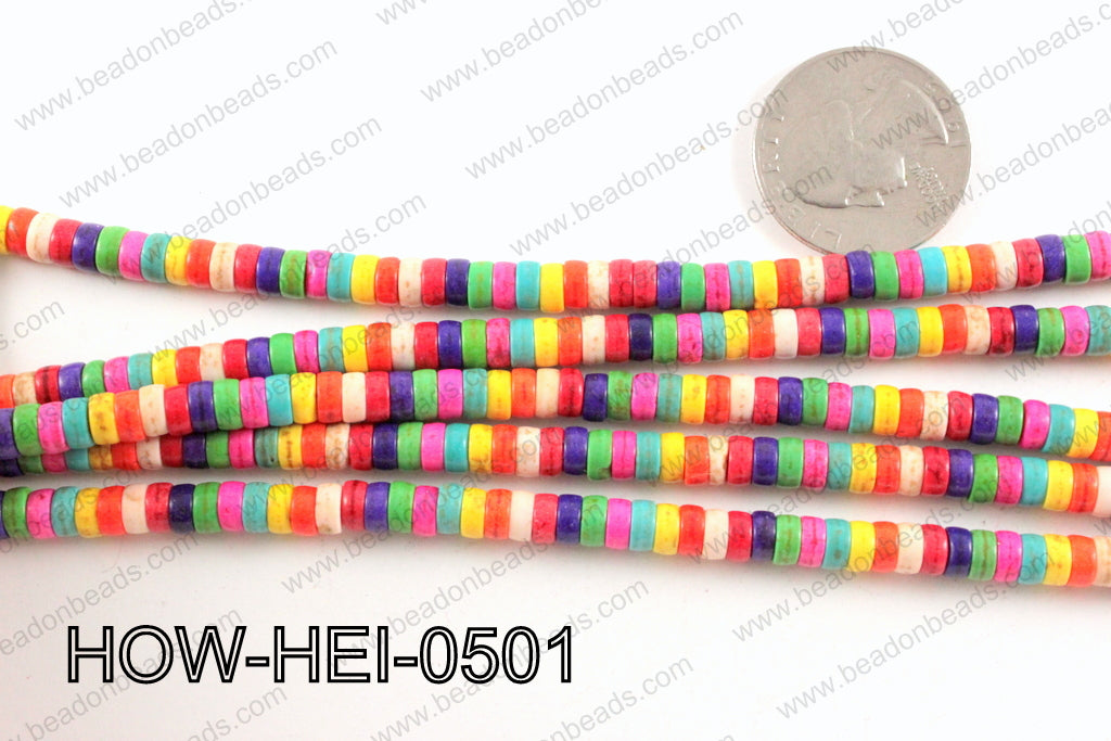 howlite heishi multicolor 5x3mm HOW-HEI-0501