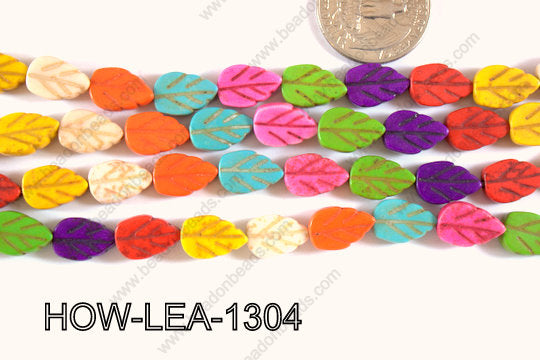 Howlite Leaf 13x9mm HOW-LEA-1304