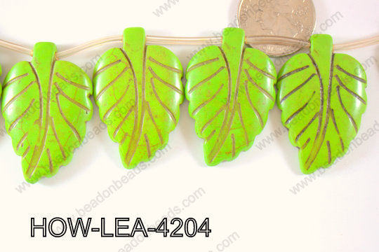 Howlite Leaf 42x27mm HOW-LEA-4204