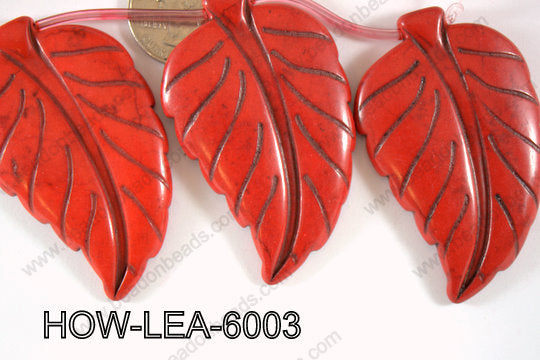 Howlite Leaf 60x40mm HOW-LEA-6003