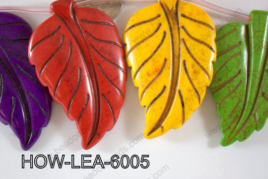 Howlite Leaf 60x40mm HOW-LEA-6005