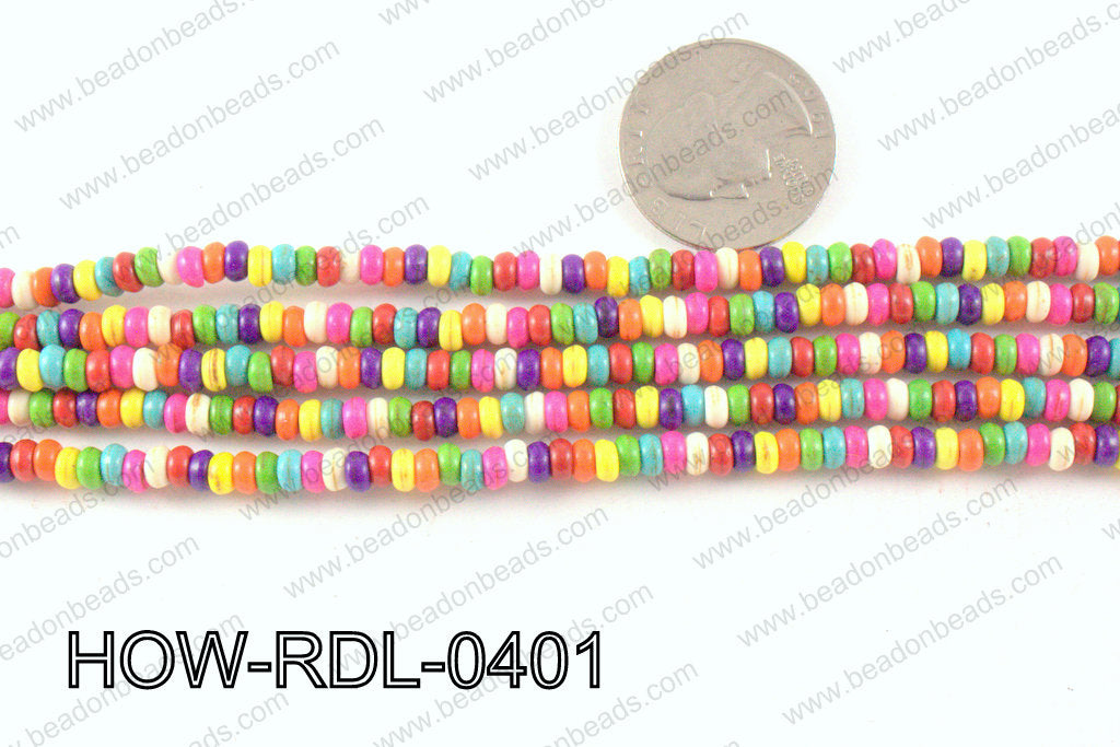 howlite rondelle multicolor 4x2mm HOW-RDL-0401