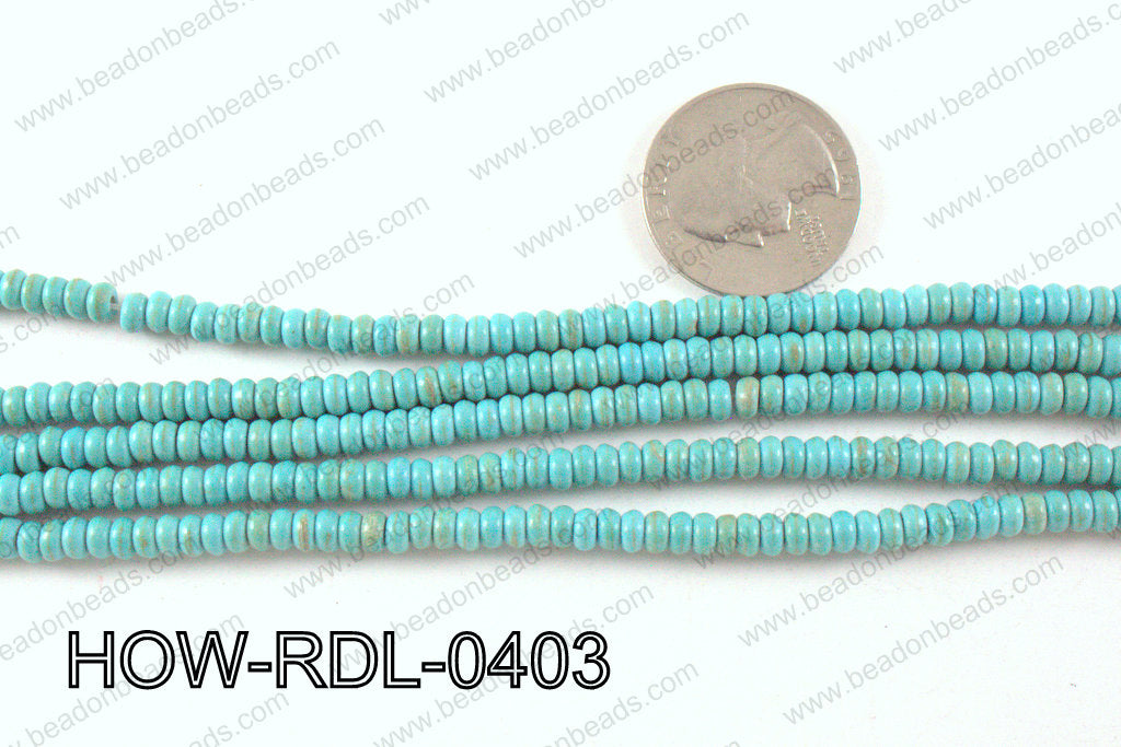 howlite rondelle turquoise 4x2mm HOW-RDL-0403