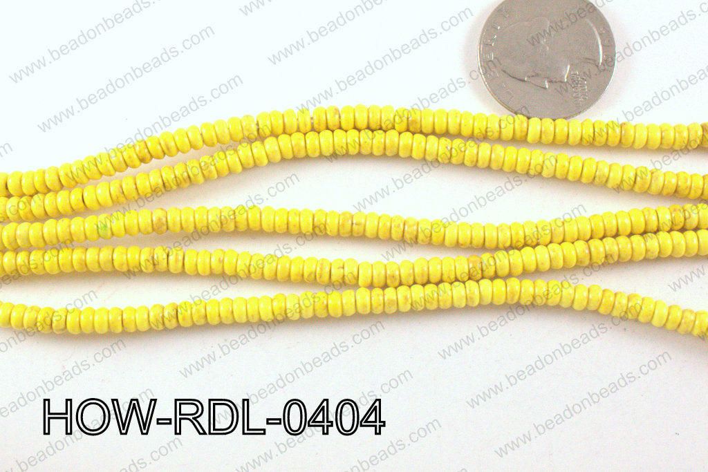 howlite rondelle yellow 4x2mm HOW-RDL-0404