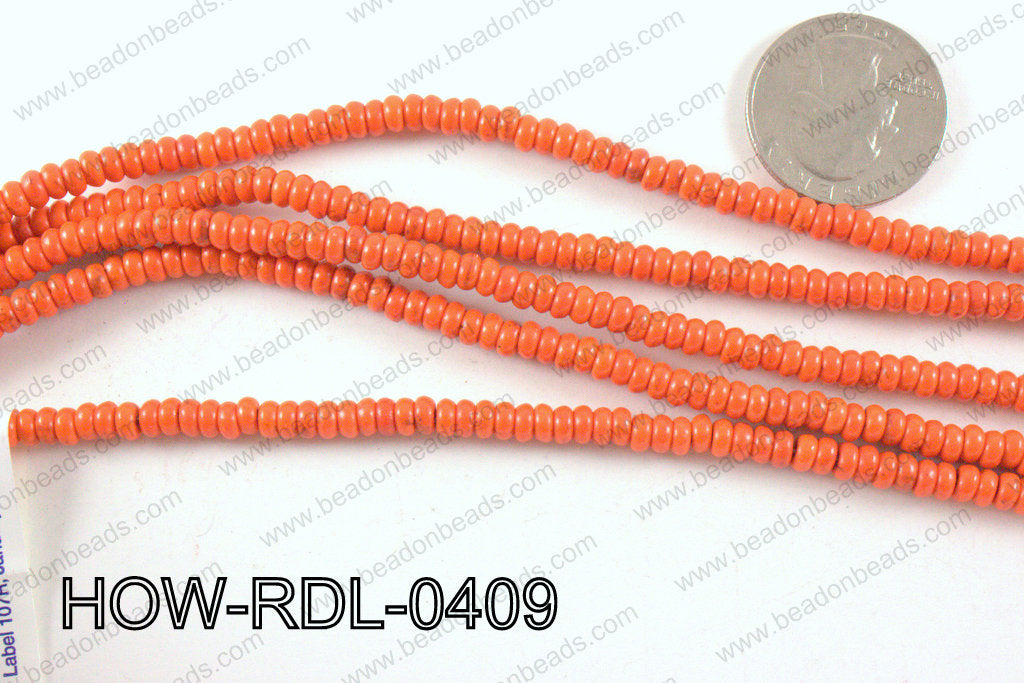 howlite rondelle orange 4x2mm HOW-RDL-0409