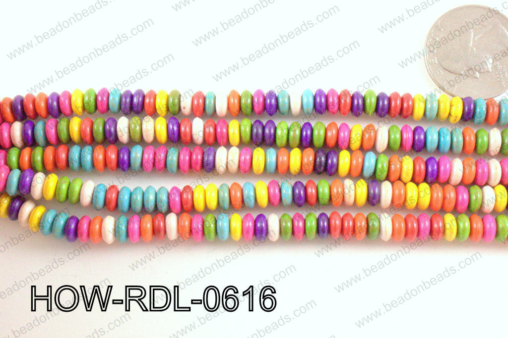 howlite rondelle multicolor 6x2mm HOW-RDL-0616