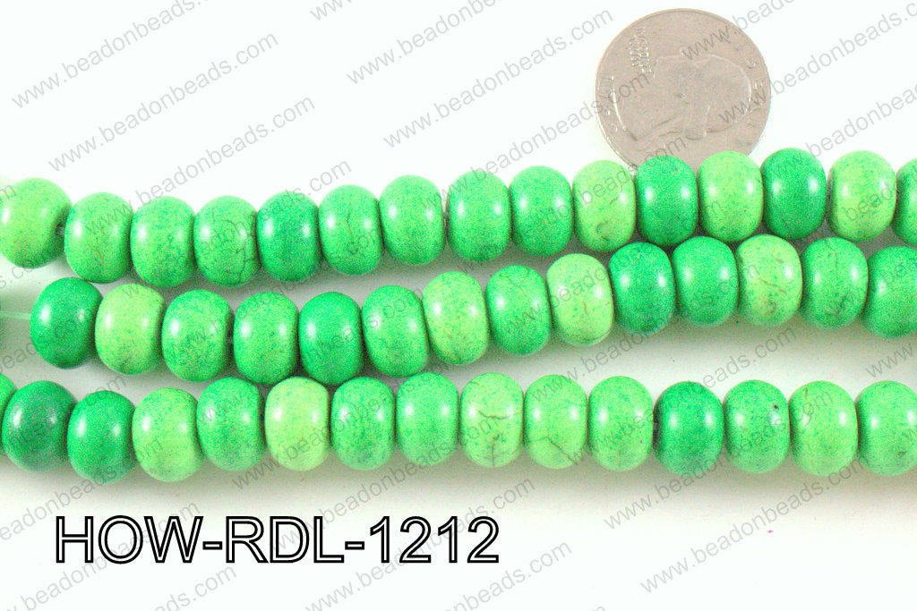 howlite rondelle green 12mm HOW-RDL-1212