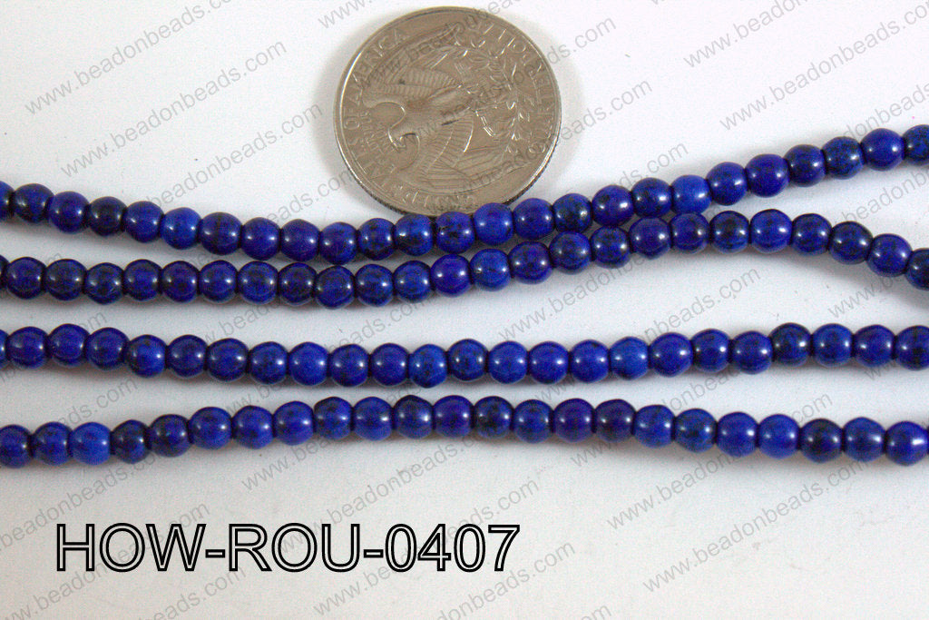 Howlite Round Dark Blue 4mm HOW-ROU-0407