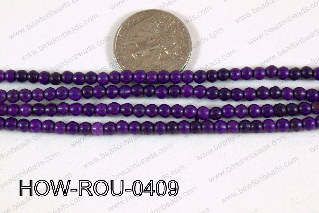 Howlite Round Purple 4mm HOW-ROU-0409