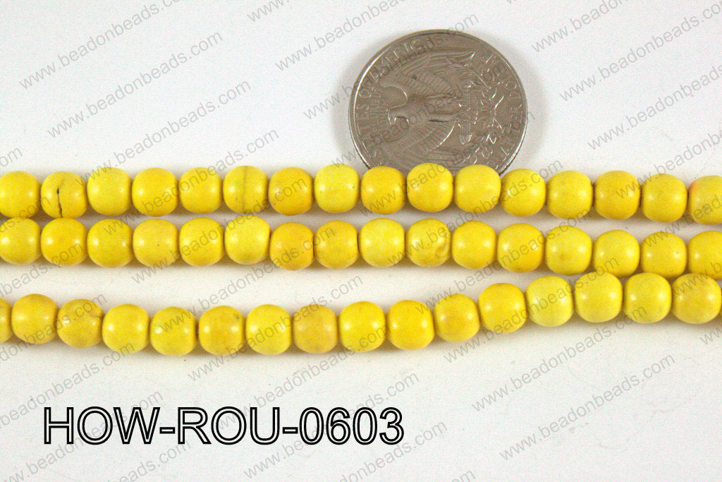 Howlite Round Yellow 6mm HOW-ROU-0603