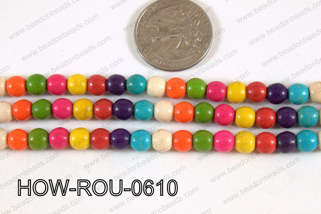 Howlite Round Multicolor 6mm HOW-ROU-0610