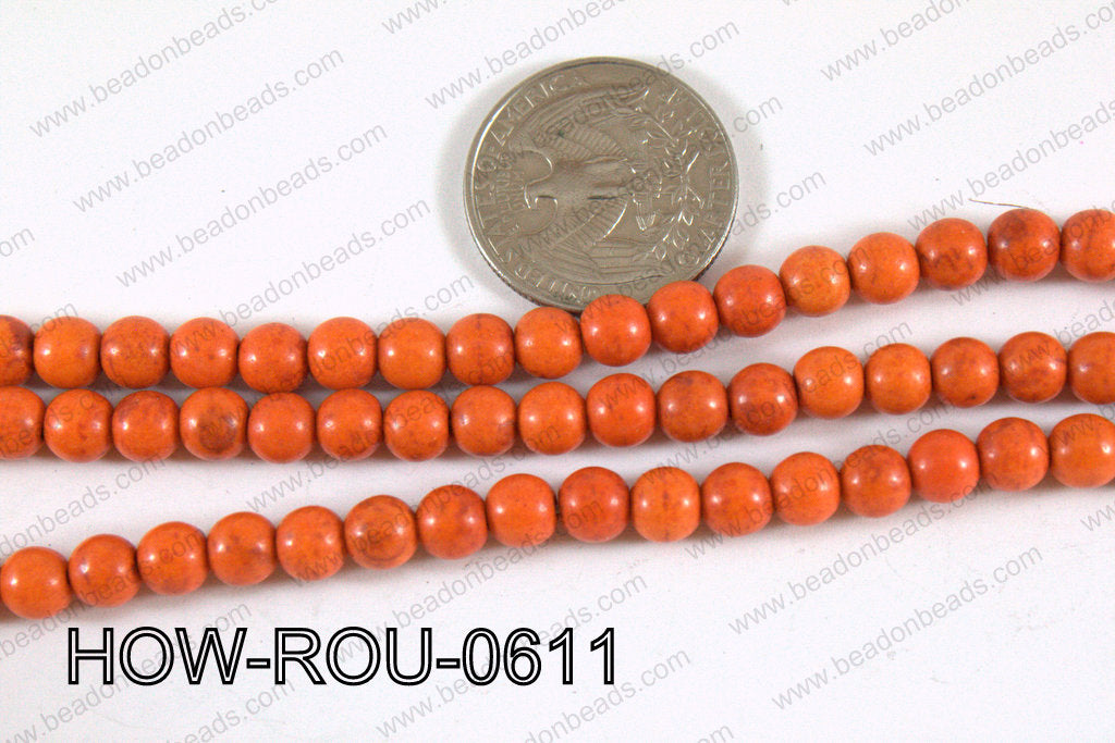 Howlite Round Orange 6mm HOW-ROU-0611