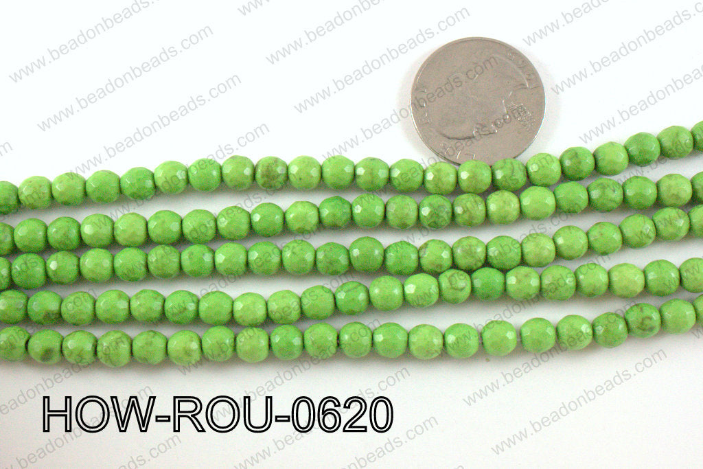 howlite round facted 48 cut green 6mm HOW-ROU-0620