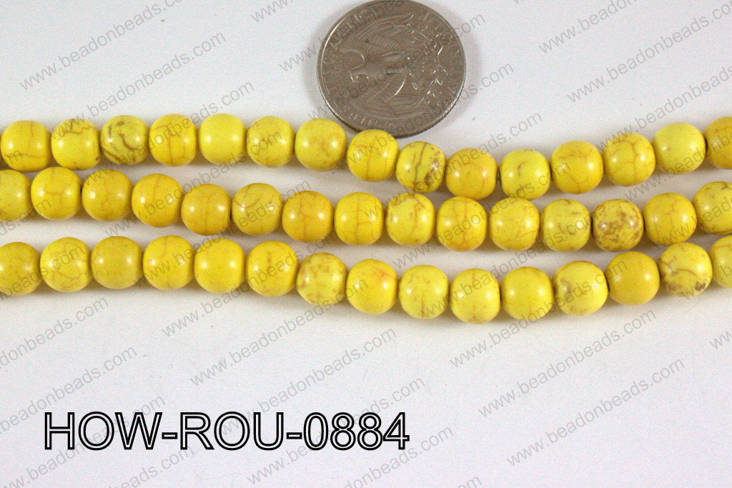 Howlite Round Yellow 8mm HOW-ROU-0884