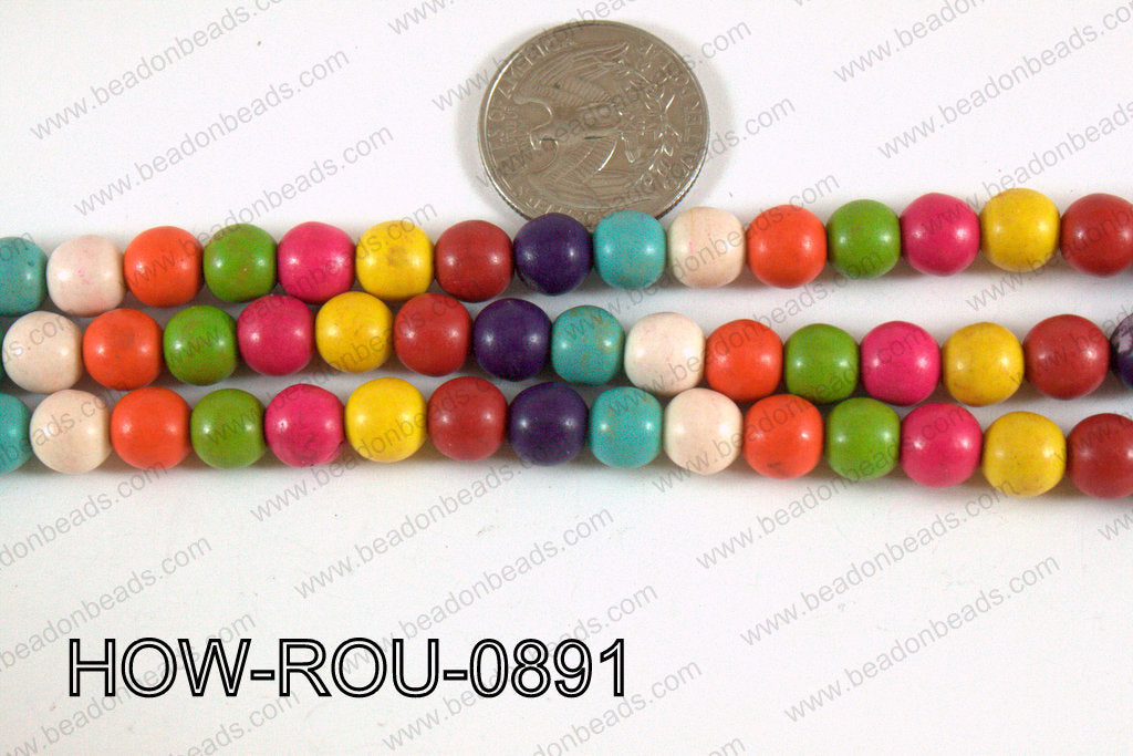 Howlite Round Multicolor 8mm HOW-ROU-0891