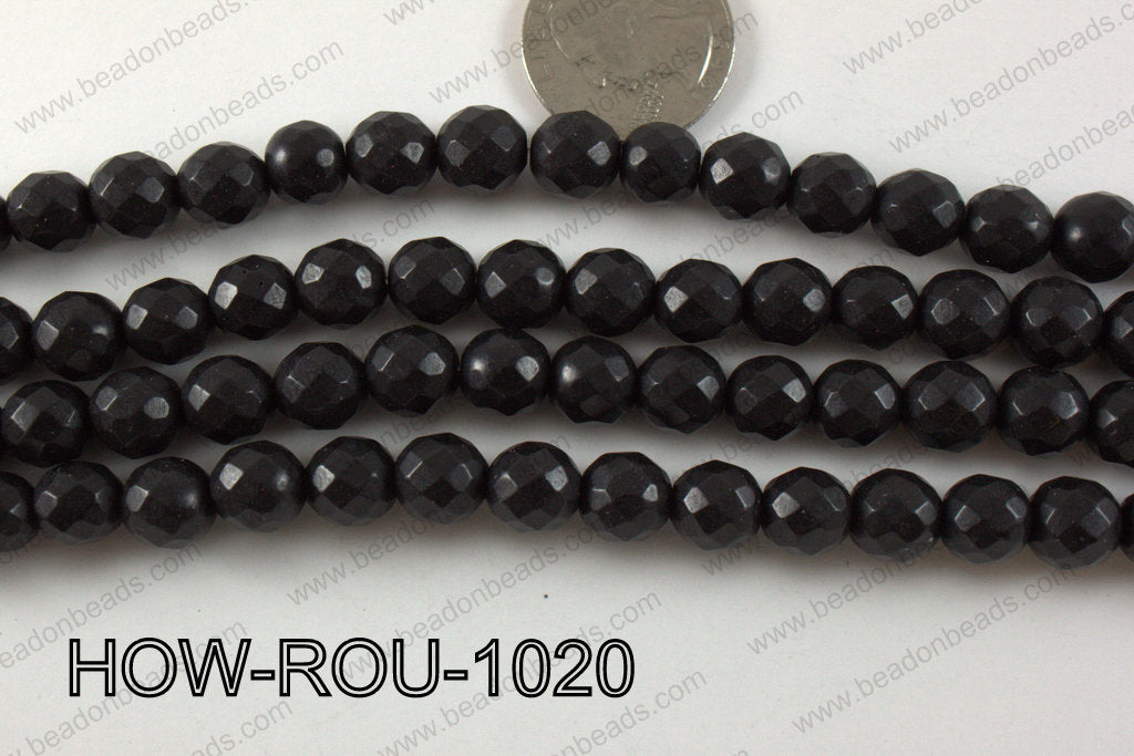 howlite round facted 32 cut black 10mm HOW-ROU-1020