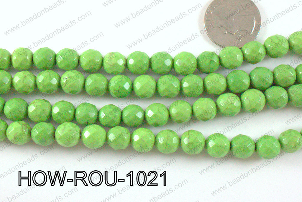 howlite round facted 32 cut green 10mm HOW-ROU-1021