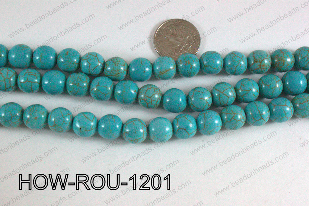 Howlite Round Turquoise 12mm HOW-ROU-1201