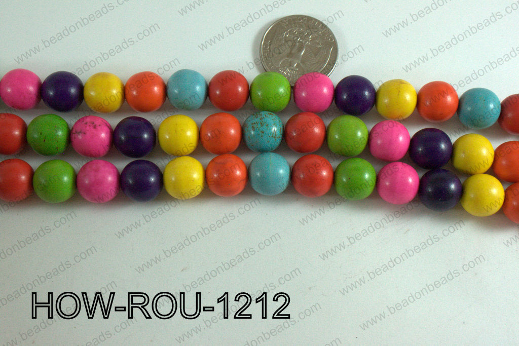 Howlite Round Multicolor 12mm HOW-ROU-1212