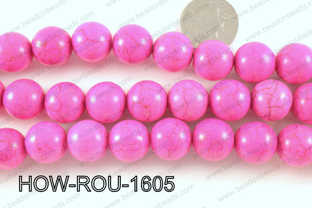 Howlite Round Pink 16mm HOW-ROU-1605