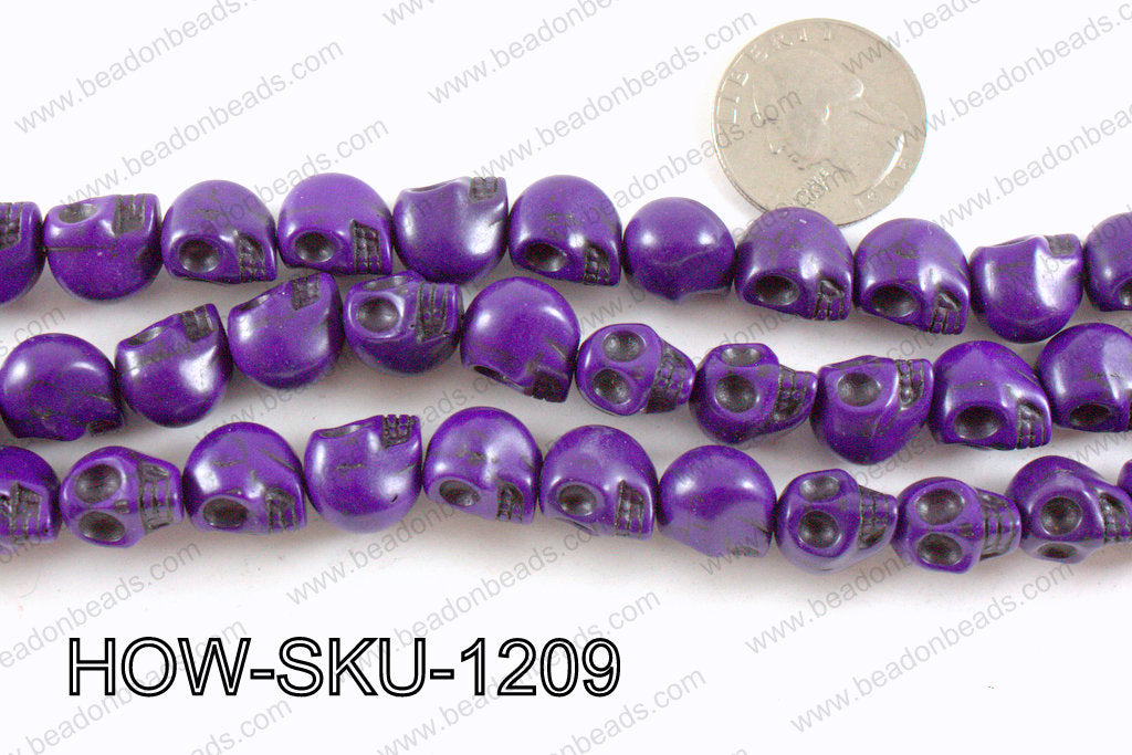 howlite skull purple 10x12mm HOW-SKU-1209