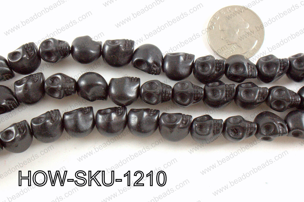 howlite skull black 10x12mm HOW-SKU-1210
