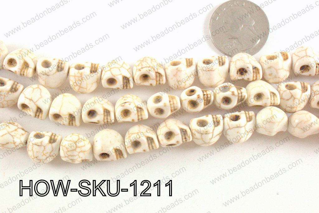 howlite skull cream 10x12mm HOW-SKU-1211