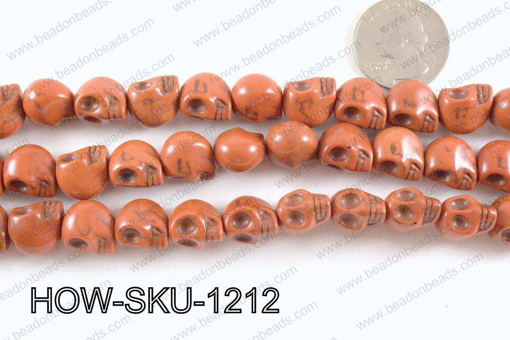 howlite skull brown 10x12mm HOW-SKU-1212
