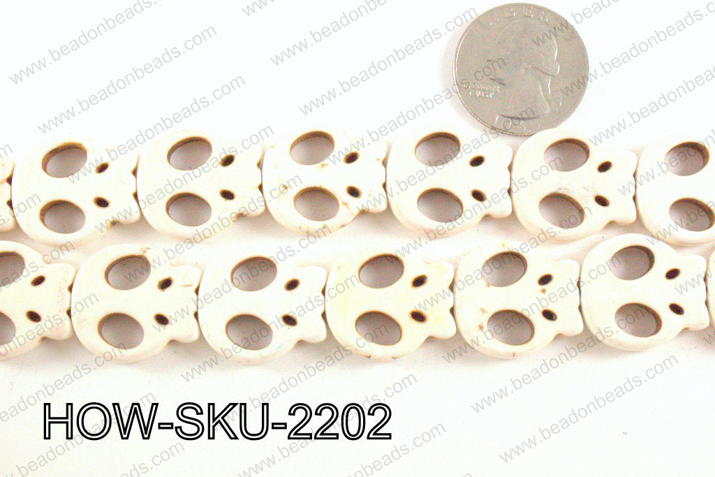 howlite skull cream 20x22 mm HOW-SKU-2202