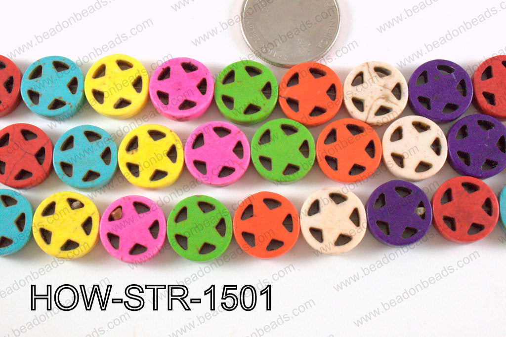 Howlite Star Multicolor 15mm HOW-STR-1501